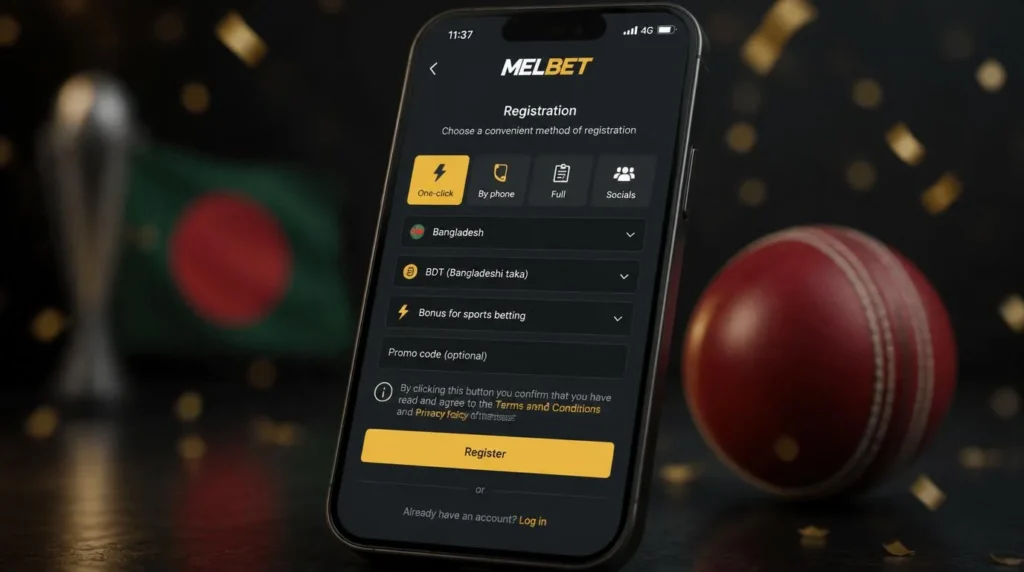 Melbet registration form for Bangladesh players — sign up in under 60 seconds