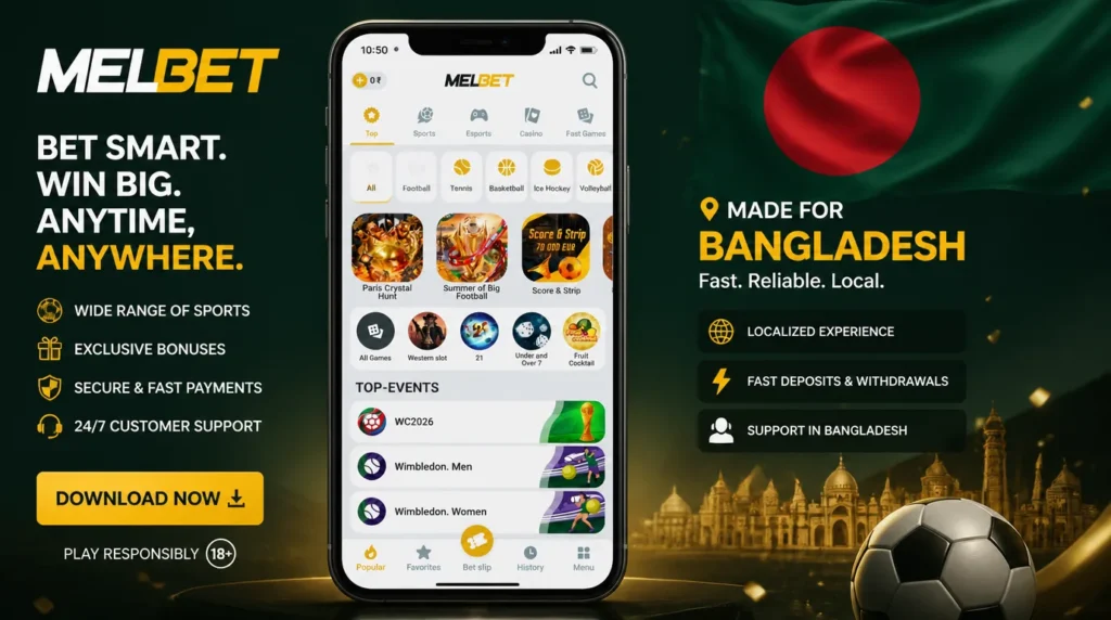 Melbet Bangladesh mobile app for Android and iOS